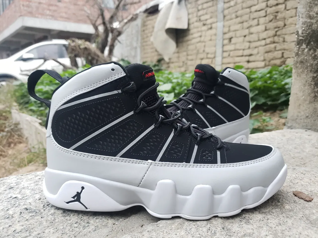 Air Jordan 9 Noir et Blanc Chaussures de Basketball Hautes 5