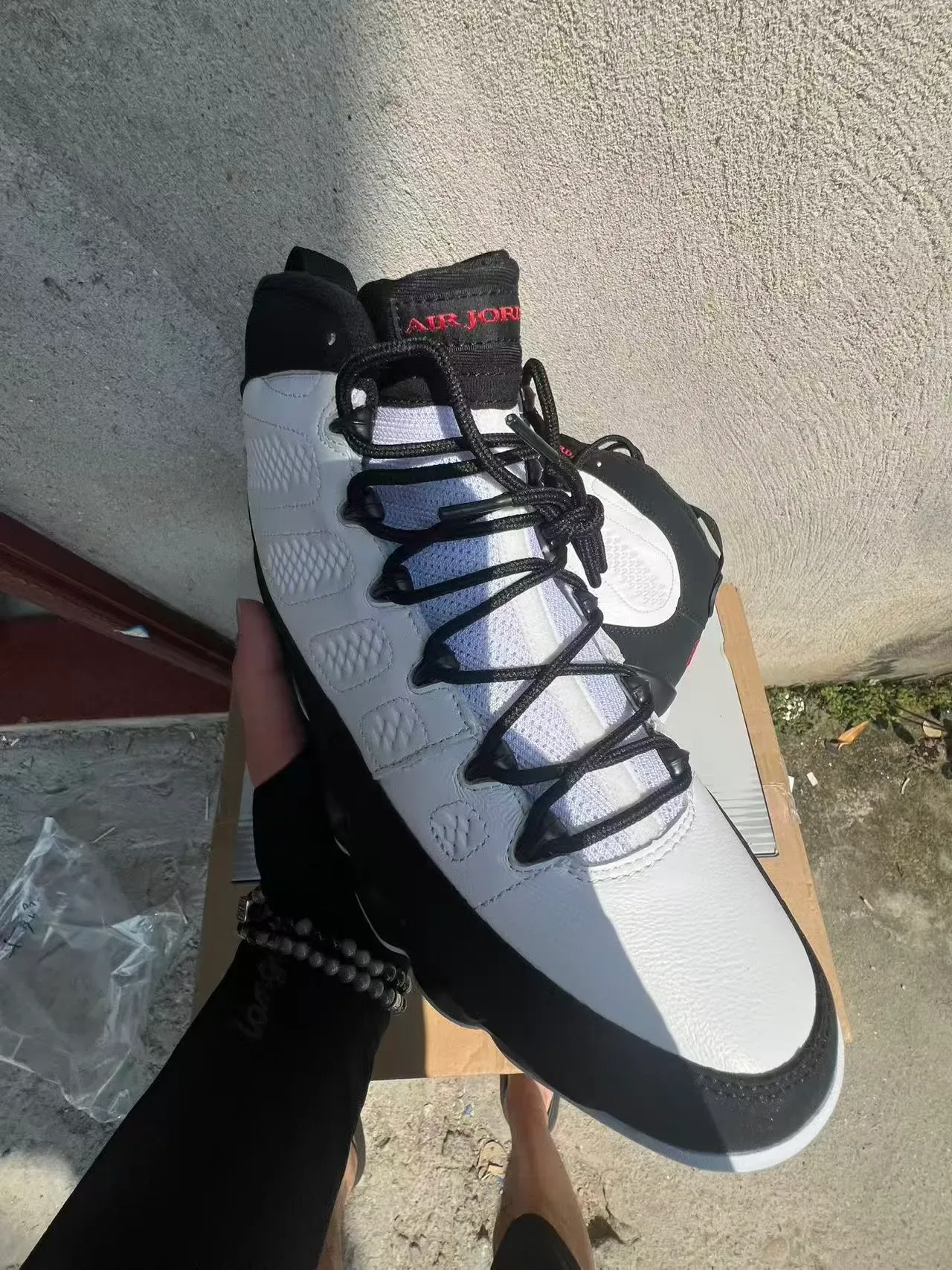 Air Jordan 9 Blanc Noir Rouge Chaussures de Basketball 2