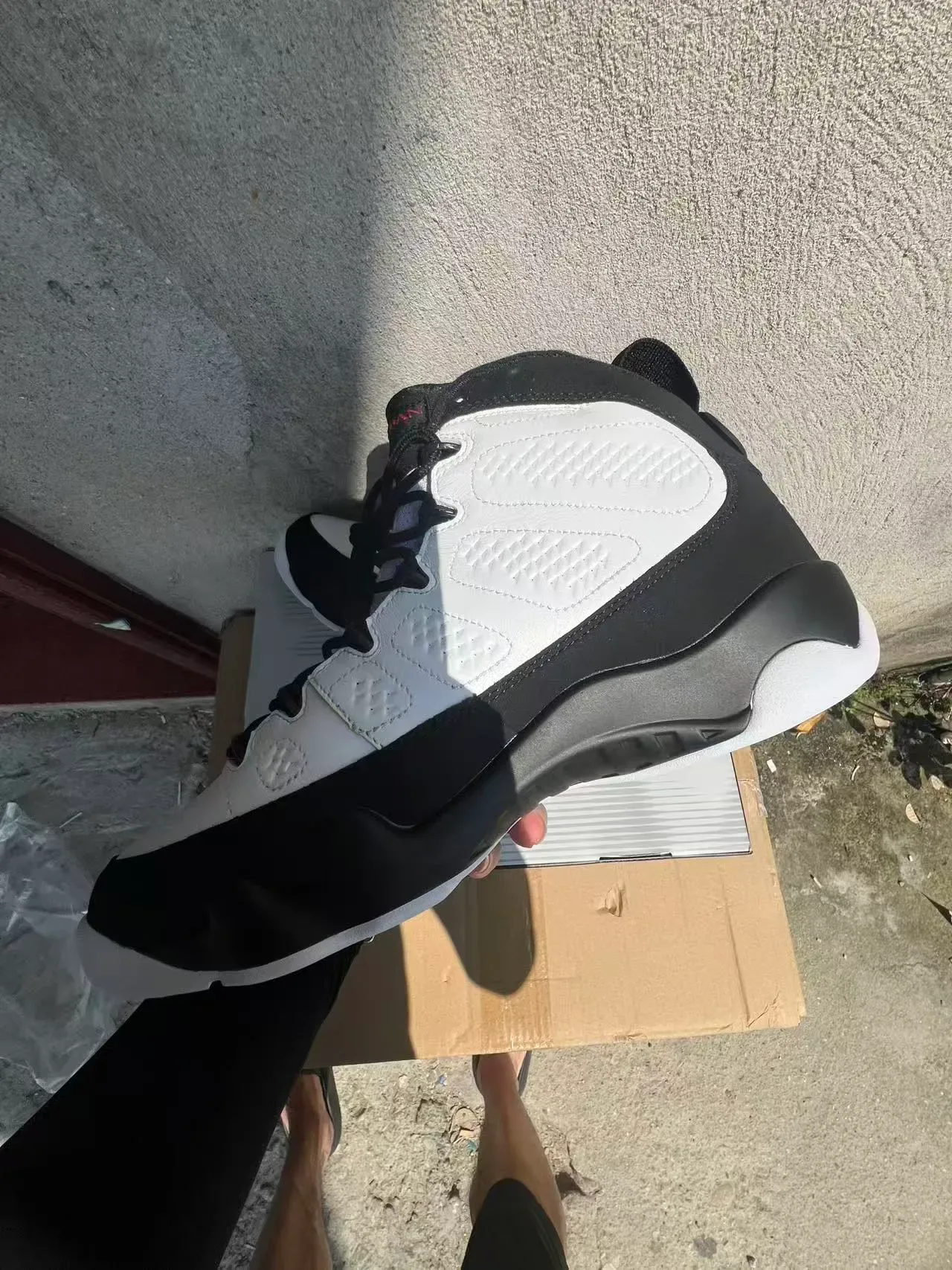 Air Jordan 9 Blanc Noir Rouge Chaussures de Basketball 5