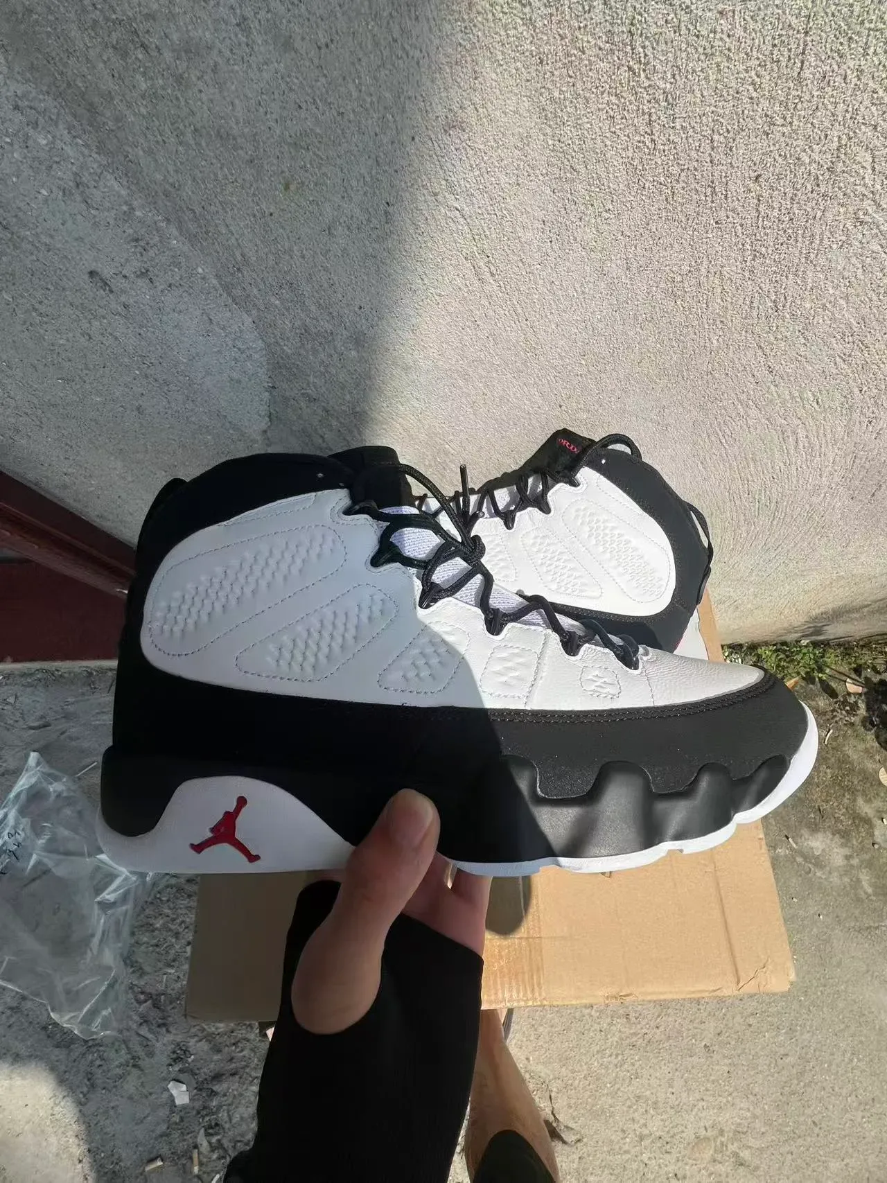 Air Jordan 9 Blanc Noir Rouge Chaussures de Basketball 7