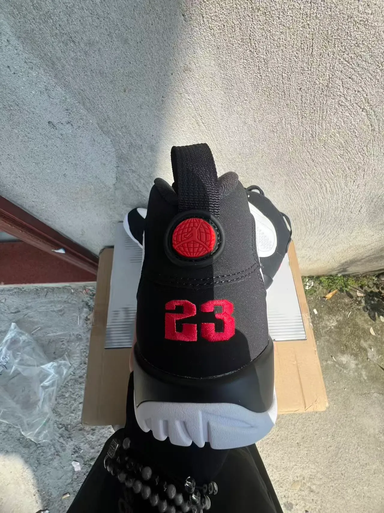 Air Jordan 9 Blanc Noir Rouge Chaussures de Basketball 8