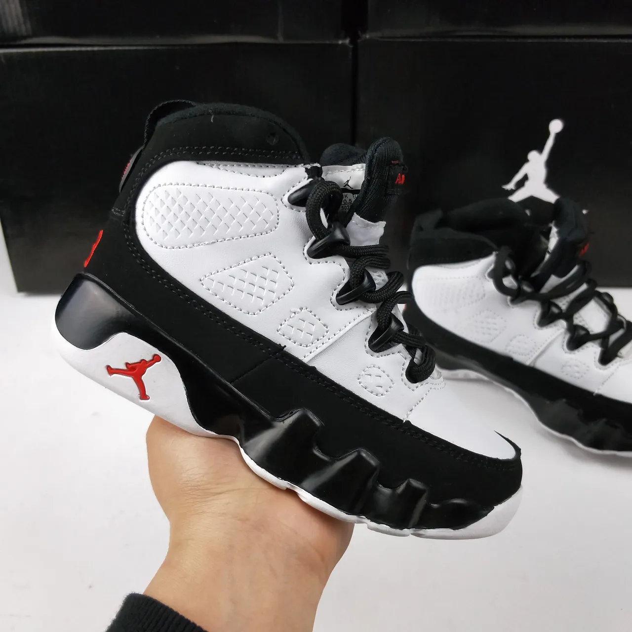 Air Jordan 9 White Red Basketball Shoes 3
