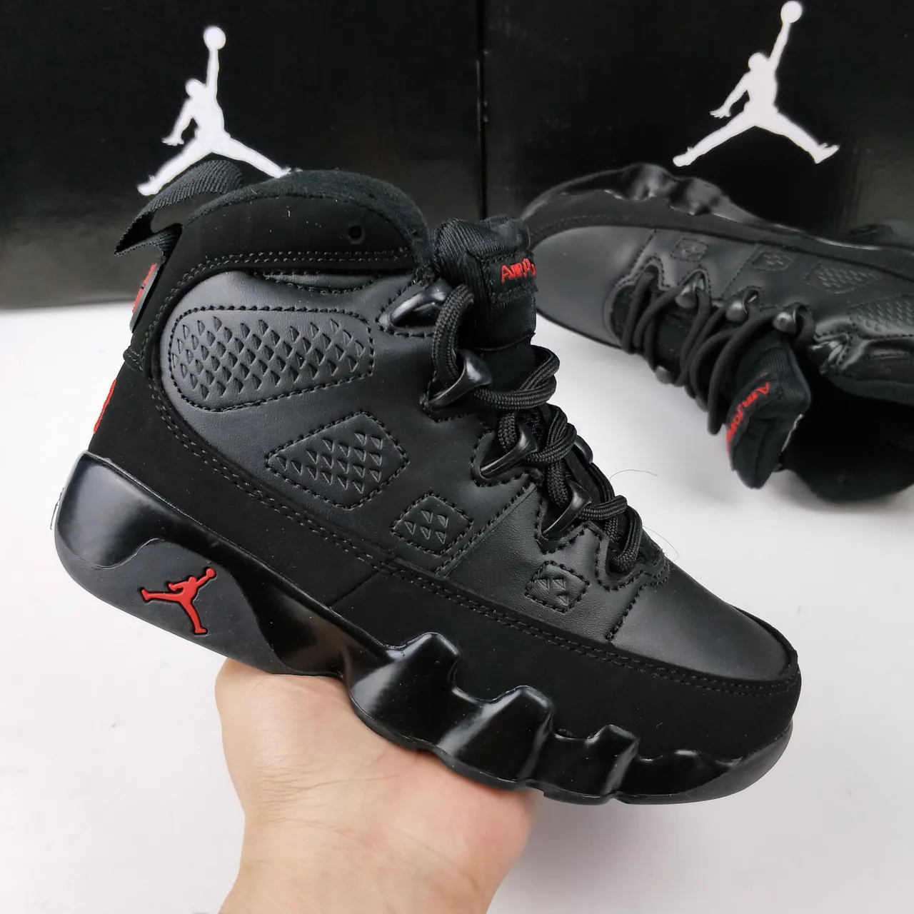 Air Jordan 9 White Red Basketball Shoes 7