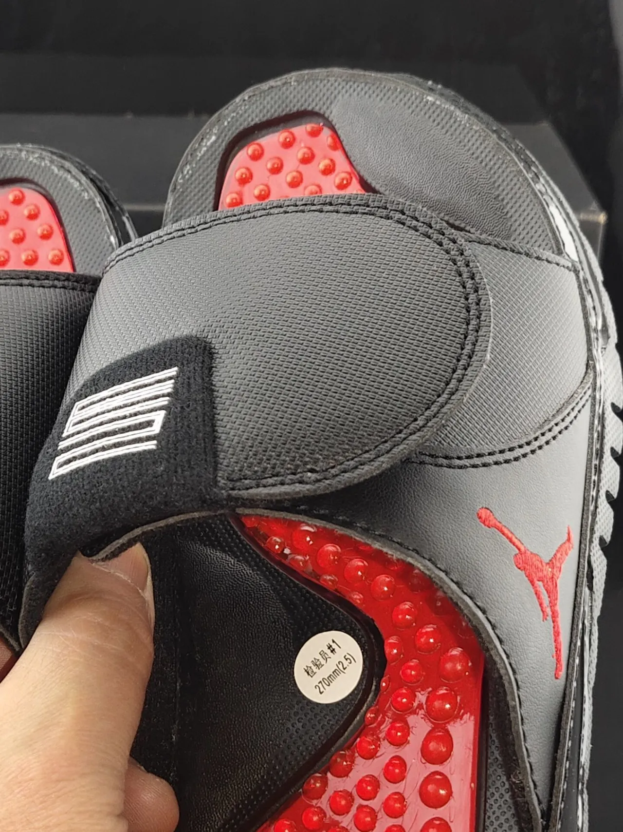 Air Jordan Black Red Textile Upper Podded Footbed Slippers 6