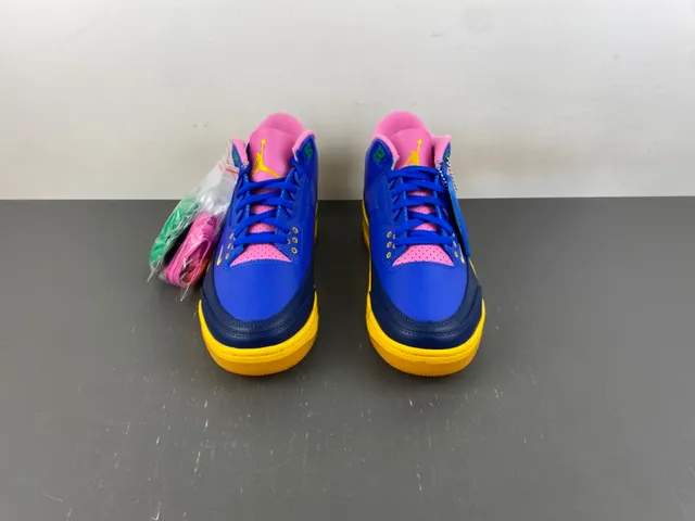 Air Jordan Blue Yellow High-Top Leather And Mesh Upper Basketball Shoes 11