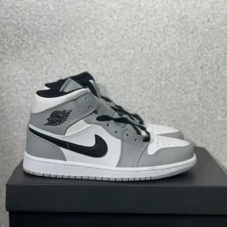 Air Jordan Gray White High-Top Leather And Synthetic Upper Basketball Shoes