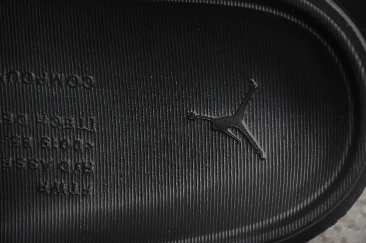 Air Jordan Slide Black Red Single-Strap Molded Footbed Slippers 3