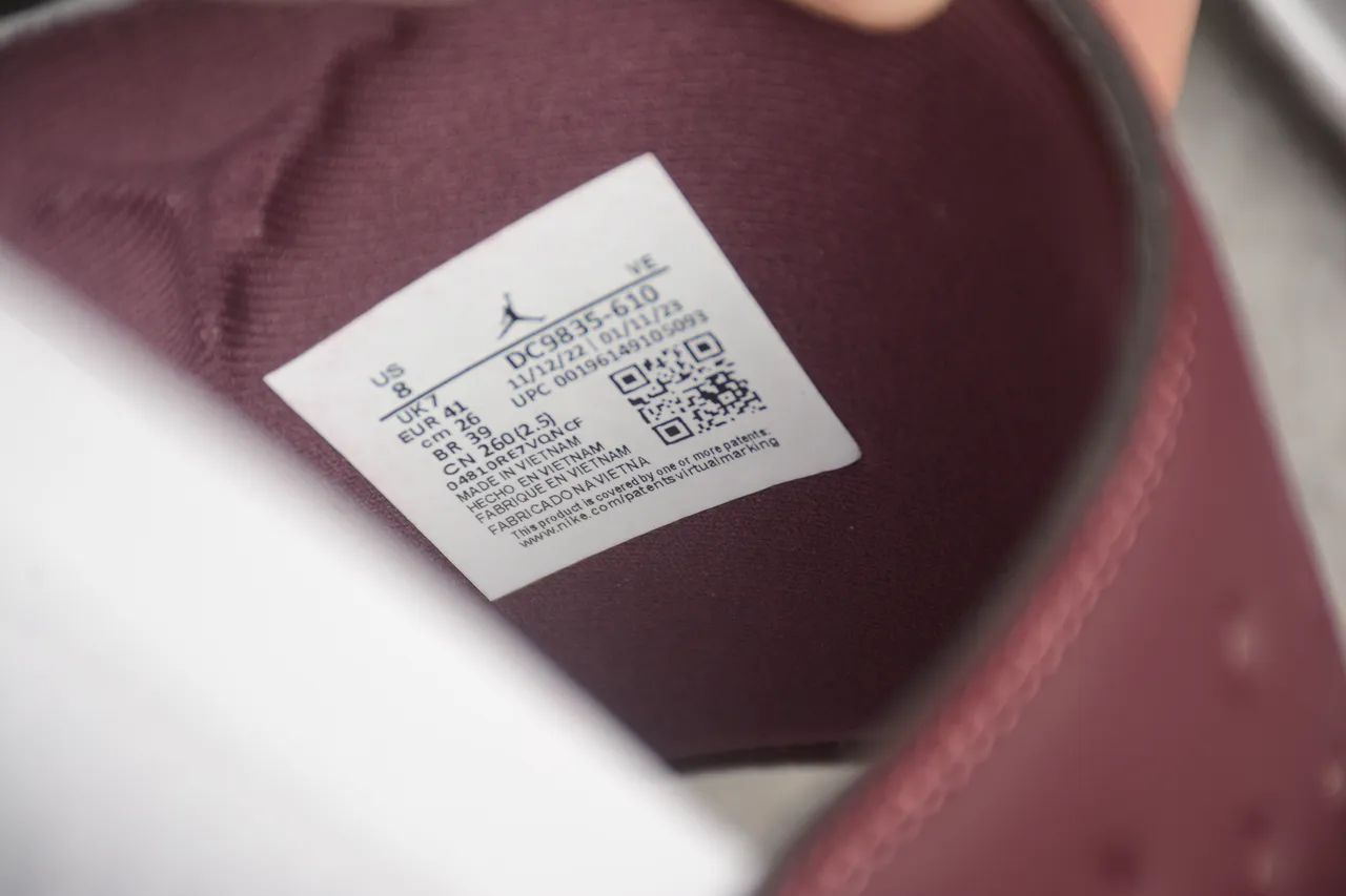 Air Jordan Slide Burgundy and White Slippers 4