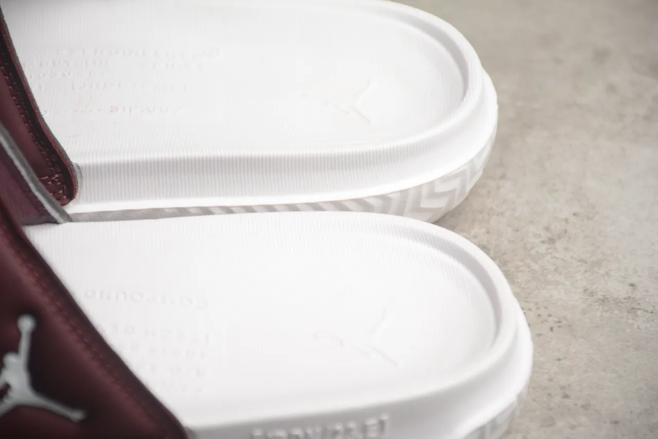 Air Jordan Slide Burgundy and White Slippers 5