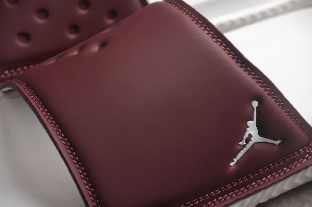 Air Jordan Slide Burgundy and White Slippers 6