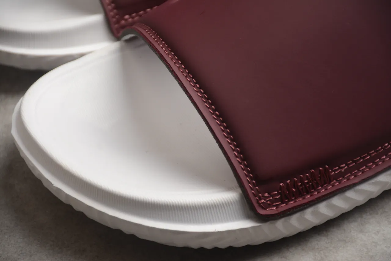 Air Jordan Slide Burgundy and White Slippers 7
