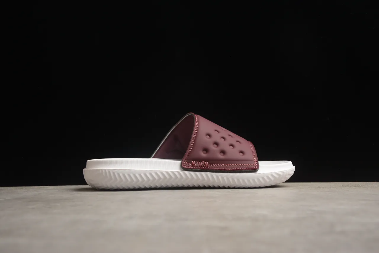 Air Jordan Slide Burgundy and White Slippers 11