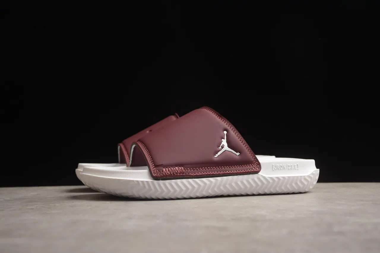 Air Jordan Slide Burgundy and White Slippers 12