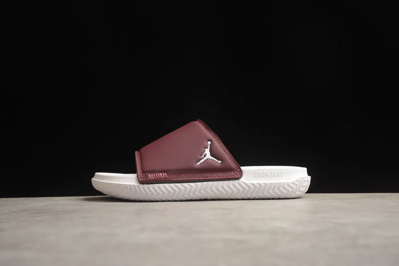Air Jordan Slide Burgundy and White Slippers 13