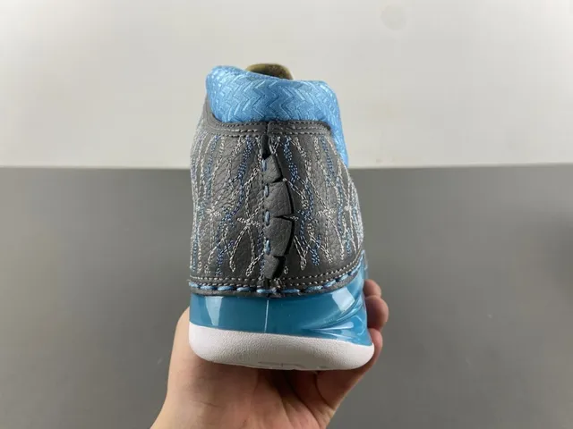 Air Jordan White Blue High-Top Silhouette Patent Leather Toe Cap Basketball Shoes 4
