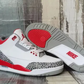 Air Jordan 白红高帮爆裂纹篮球鞋
