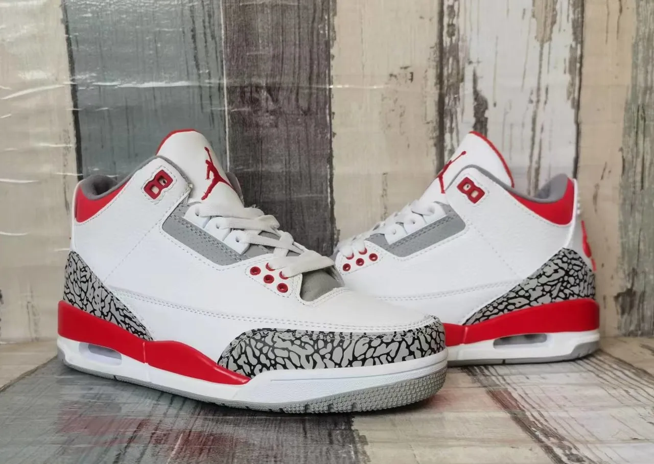 Air Jordan White Red High-Top Elephant Print Basketball Shoes 2