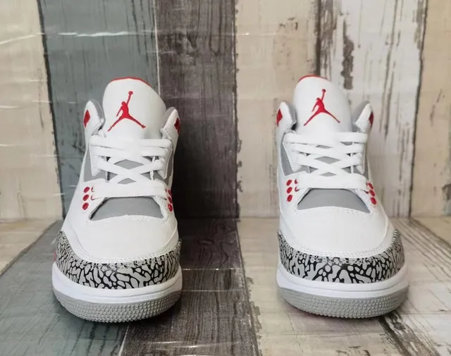 Air Jordan White Red High-Top Elephant Print Basketball Shoes 4
