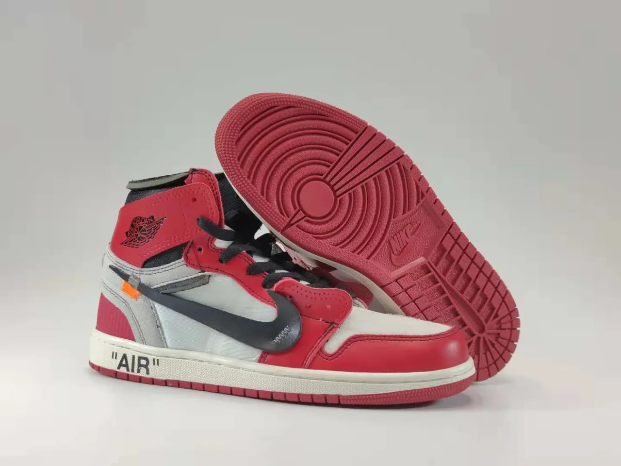 Air Jordan x Off-White Air Jordan 1 Deconstructed Red Basketball Shoes 4