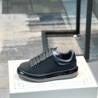 Alexander McQueen Oversized Sneaker Black Ribbed Knit Lifestyle Sneakers