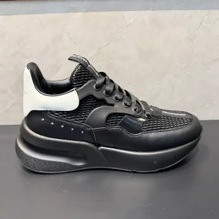 Alexander McQueen Oversized Sneaker Black White Silhouette Mesh And Leather Upper Chunky Sneakers