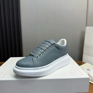 Alexander McQueen Oversized Sneaker Gray Pebbled Leather Lifestyle Sneakers