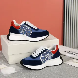 Alexander McQueen Oversized Sneaker Navy Blue Red Silver Lifestyle Sneakers