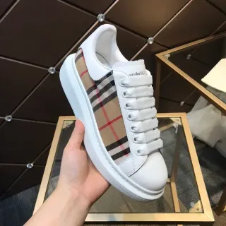Alexander McQueen Oversized Sneaker White Beige Plaid Lifestyle Sneakers