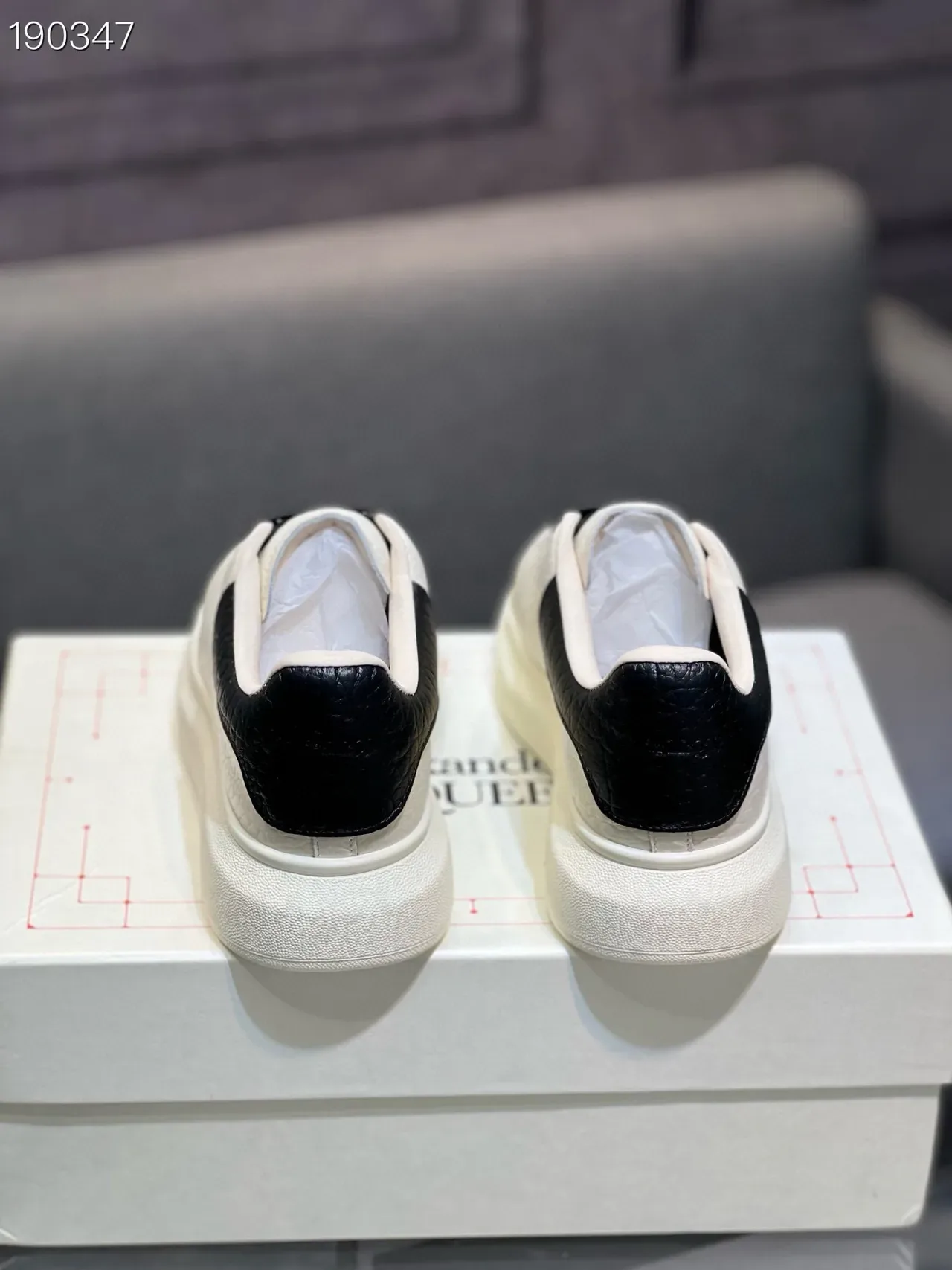 Alexander McQueen Oversized Sneaker White Black Lifestyle Sneakers 2