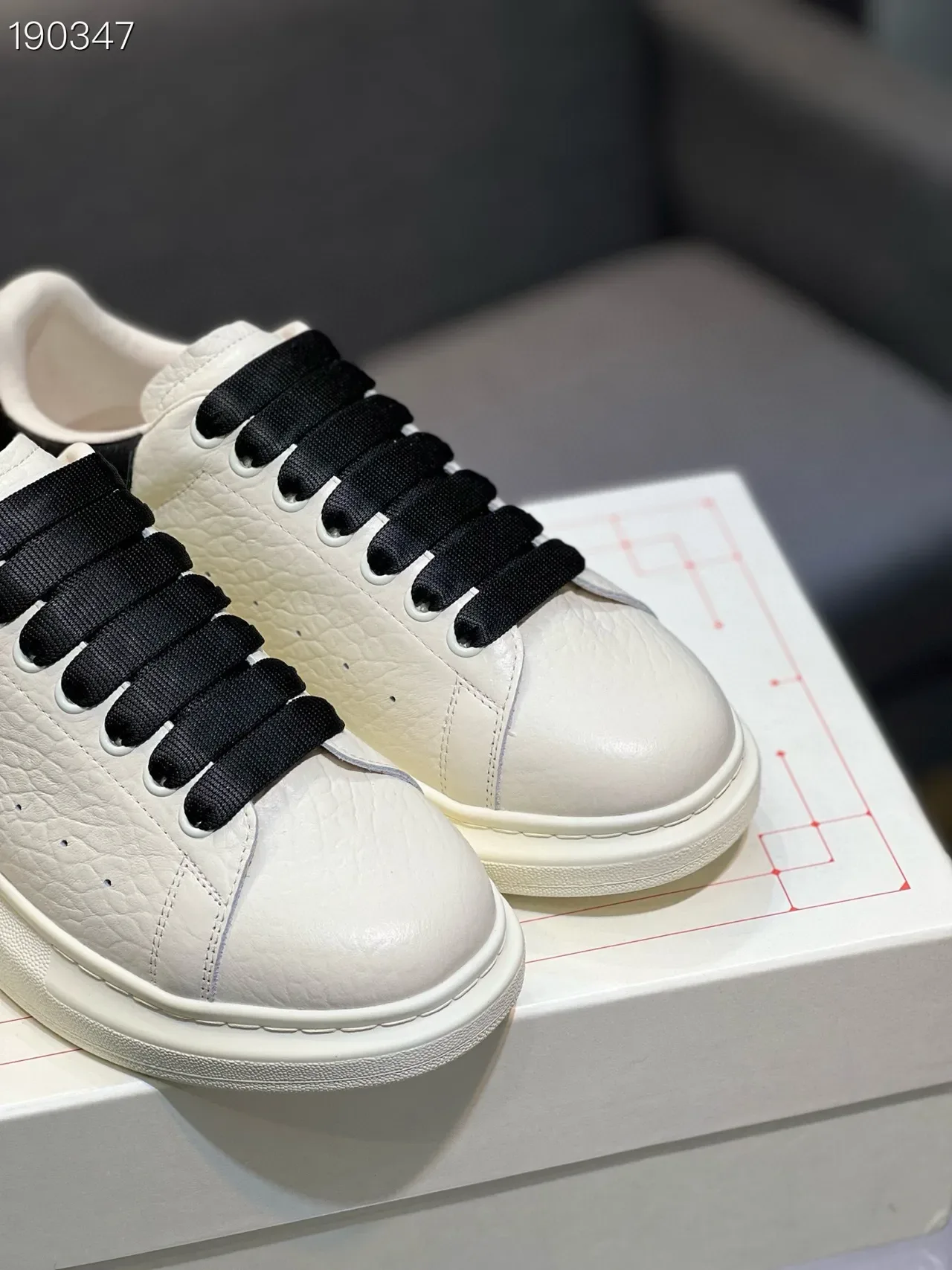 Alexander McQueen Oversized Sneaker White Black Lifestyle Sneakers 5