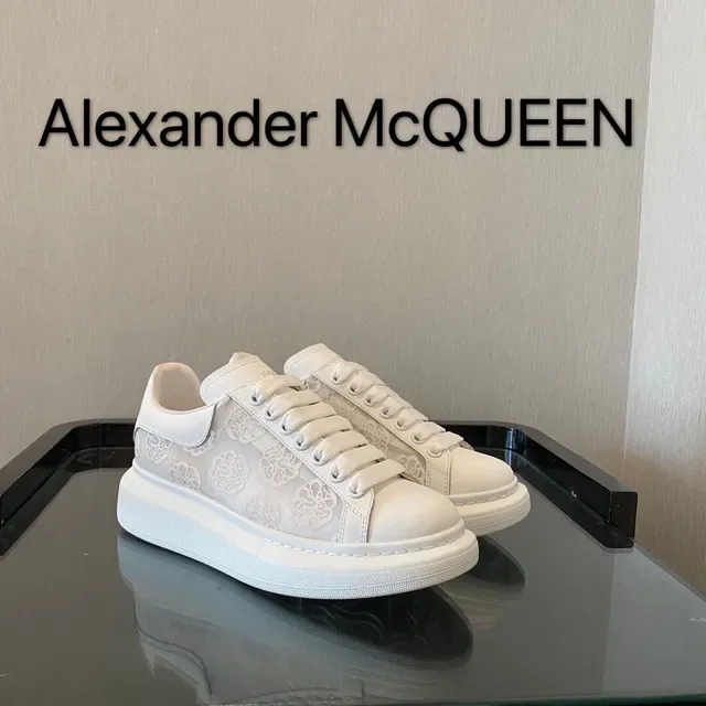 Alexander McQueen Oversized Sneaker White Floral-Embossed Lifestyle Sneakers 6