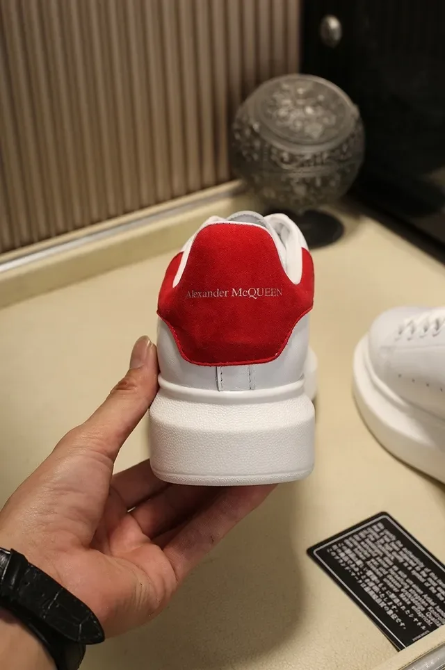 Alexander McQueen Oversized Sneaker White Red Heel Tab Lifestyle Sneakers 2