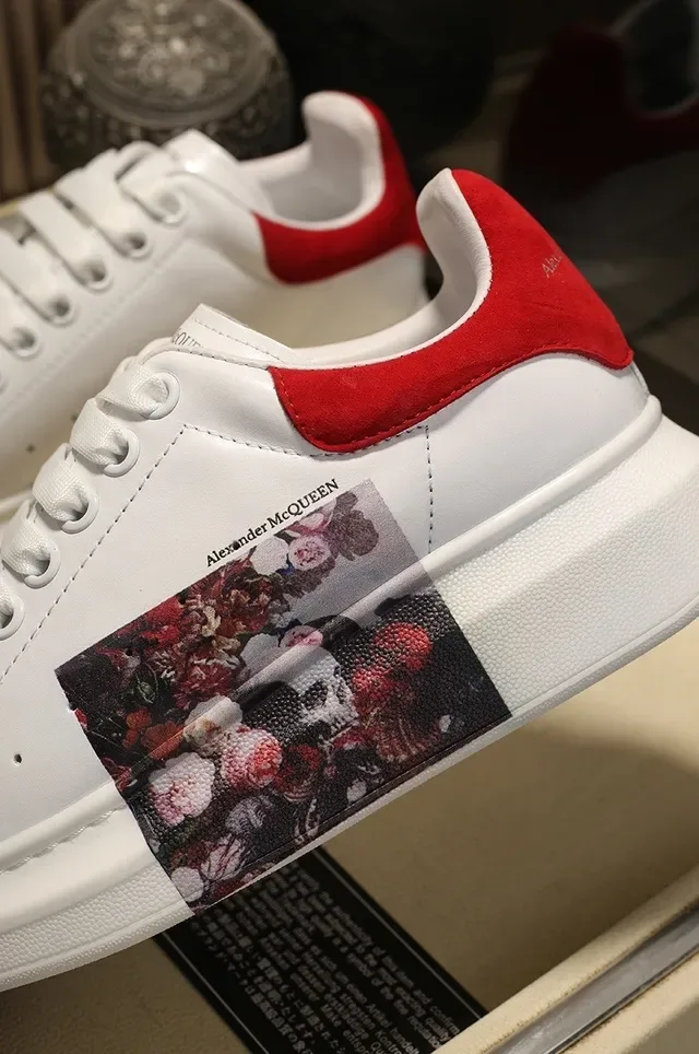 Alexander McQueen Oversized Sneaker White Red Heel Tab Lifestyle Sneakers 3
