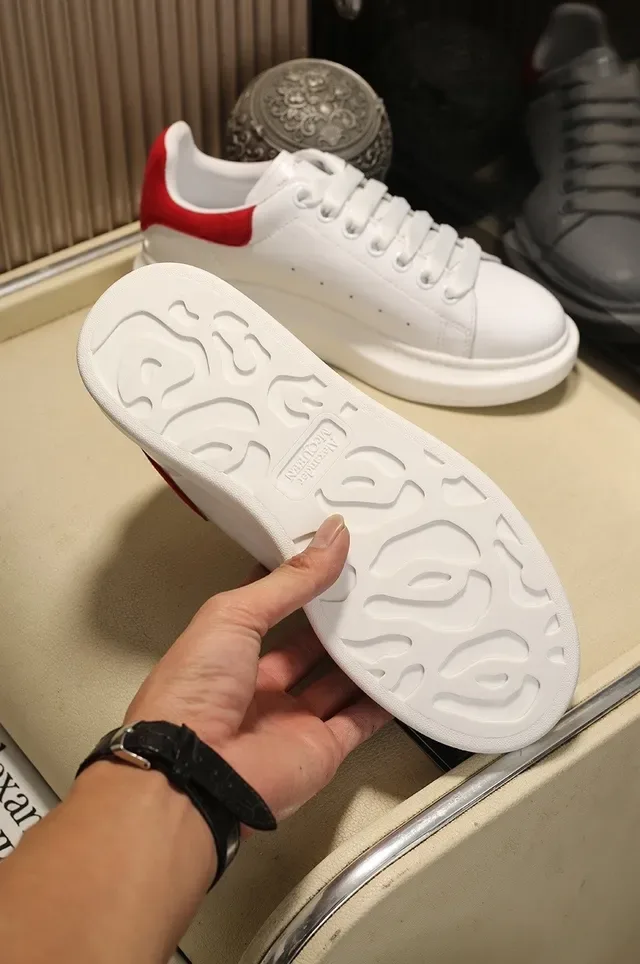 Alexander McQueen Oversized Sneaker White Red Heel Tab Lifestyle Sneakers 5