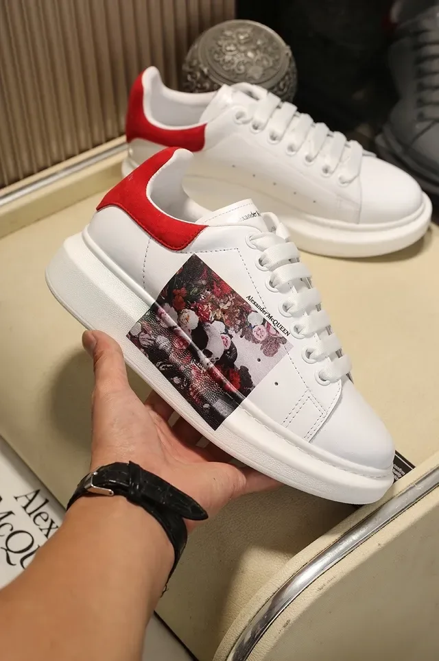 Alexander McQueen Oversized Sneaker White Red Heel Tab Lifestyle Sneakers 6