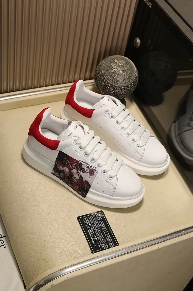 Alexander McQueen Oversized Sneaker White Red Heel Tab Lifestyle Sneakers 7