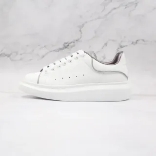 Alexander McQueen Oversized Sneaker White Silver Platform Smooth Leather Upper Lifestyle Sneakers
