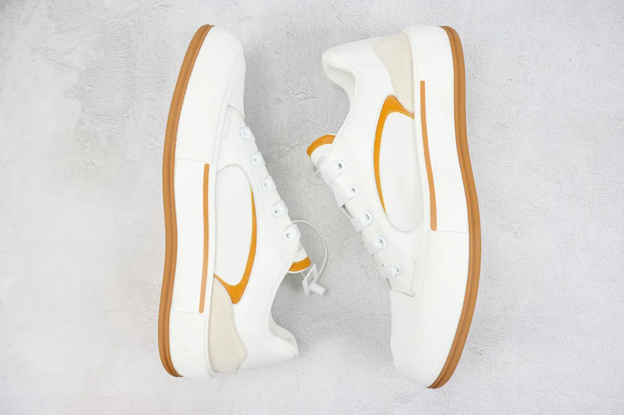 Alexander McQueen Oversized Sneaker White Tan Lifestyle Sneakers 2