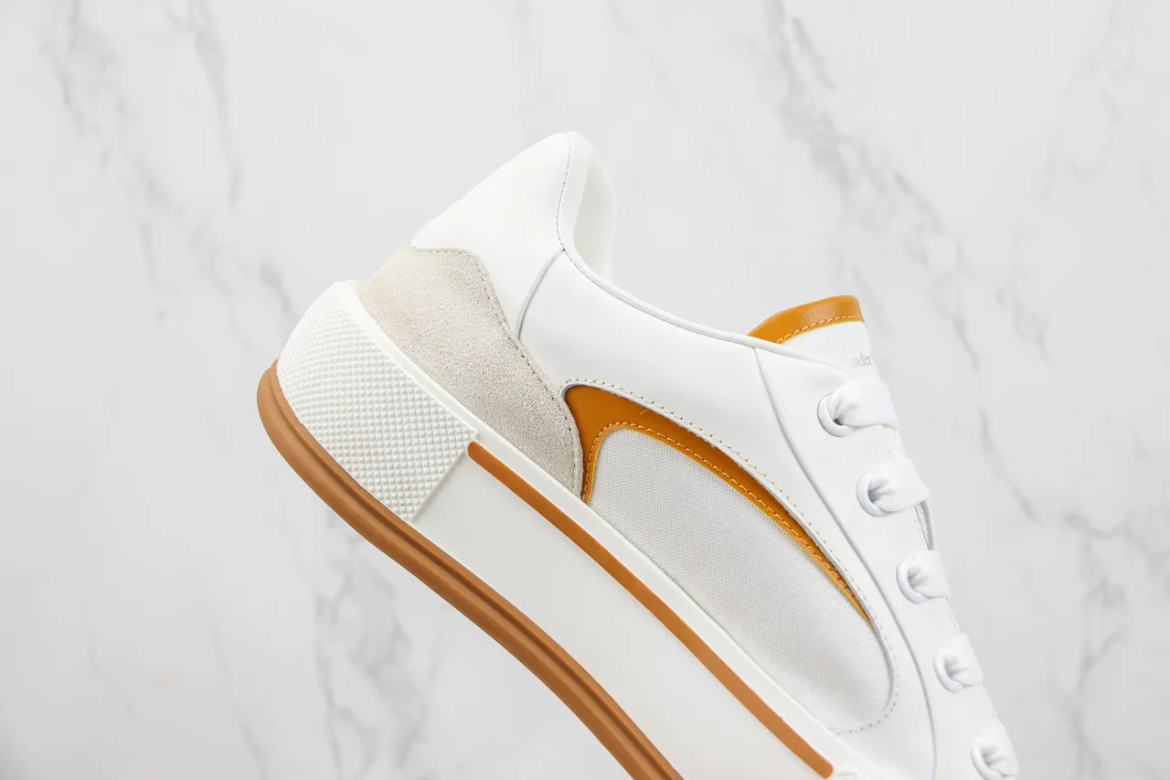 Alexander McQueen Oversized Sneaker White Tan Lifestyle Sneakers 5