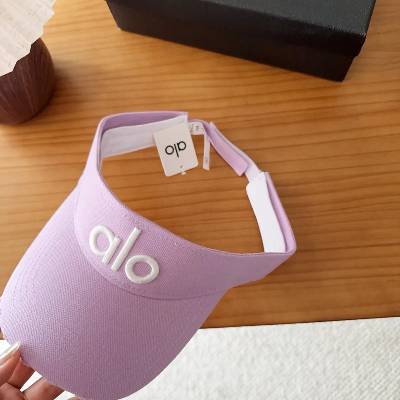 Alo Visor Purple White Embroidered Logo Lightweight Fabric Baseball Cap 3