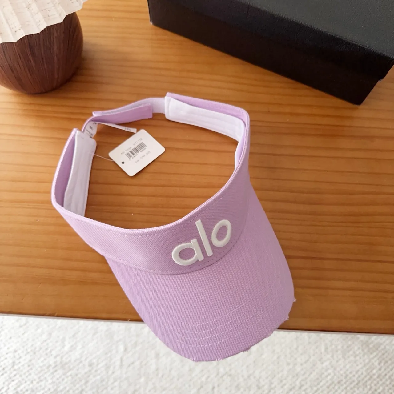 Alo Visor Purple White Embroidered Logo Lightweight Fabric Baseball Cap 5