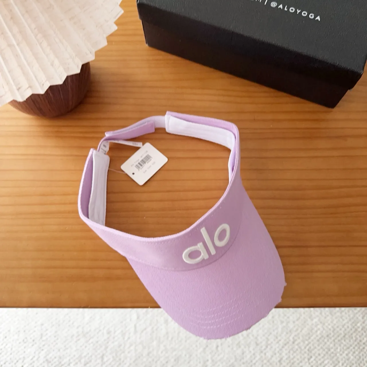 Alo Visor Purple White Embroidered Logo Lightweight Fabric Baseball Cap 6
