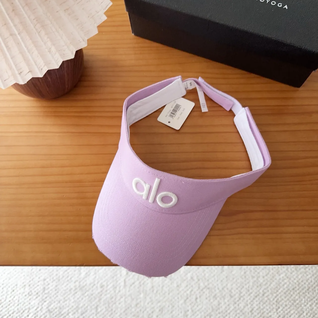 Alo Visor Purple White Embroidered Logo Lightweight Fabric Baseball Cap 7