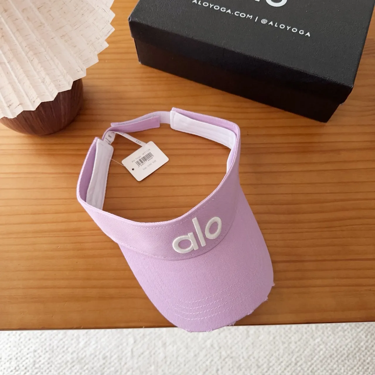 Alo Visor Purple White Embroidered Logo Lightweight Fabric Baseball Cap 9