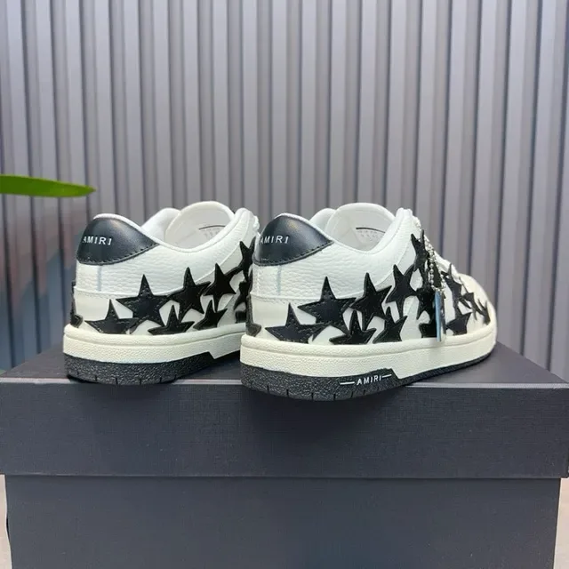 AMI Paris Ami de Coeur White and Black Star Appliqué Lifestyle Sneakers 2