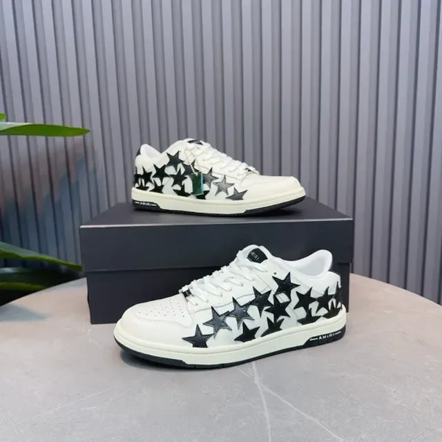 AMI Paris Ami de Coeur White and Black Star Appliqué Lifestyle Sneakers 3