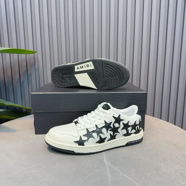 AMI Paris Ami de Coeur White and Black Star Appliqué Lifestyle Sneakers 4