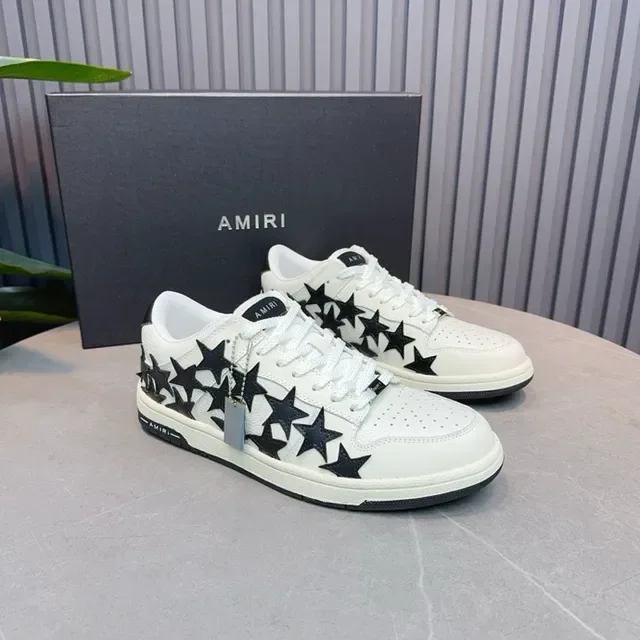 AMI Paris Ami de Coeur White and Black Star Appliqué Lifestyle Sneakers 5