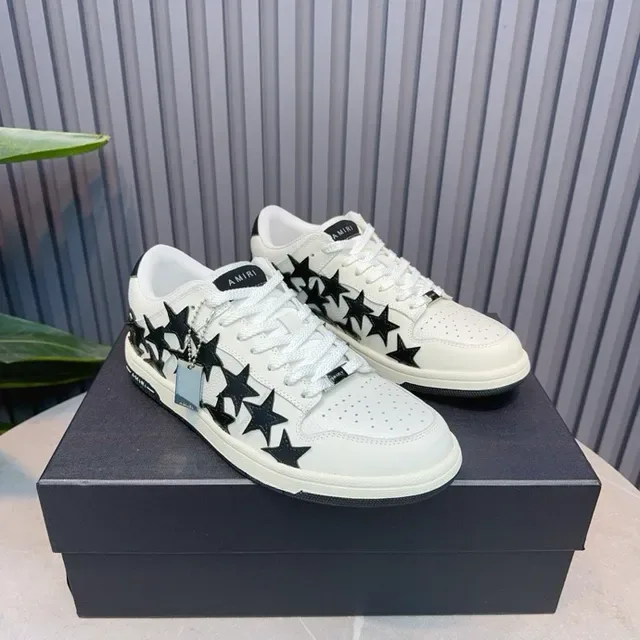 AMI Paris Ami de Coeur White and Black Star Appliqué Lifestyle Sneakers 7