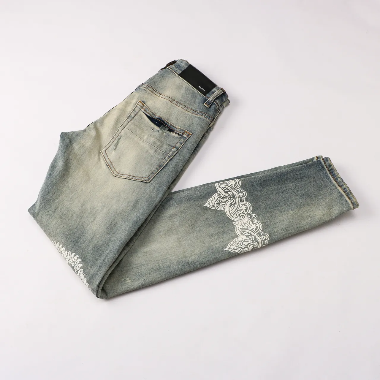 Amiri Bandana-Print Distressed-Effect Jeans 5